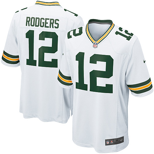 Youth Limited Aaron Rodgers Nike Jersey White Road - #12 NFL Green Bay Packers